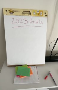 Picture of a large Post-It Note Pad with 2023 Goals